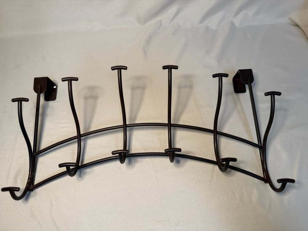 Over-the-Door Hooks 6 Double Metal Hooks No Drilling for Towels Clothes